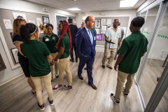 Students led guests on tours of the newly-opened Applied Learning Center.