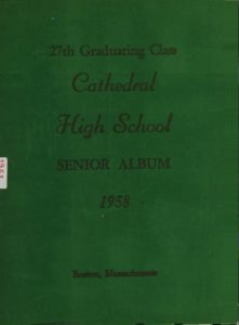 1958 Cathedral High School Boston Yearbook Cover