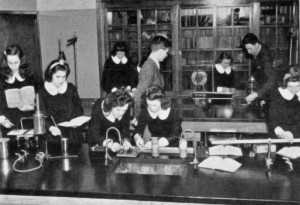 Science Lab in the 1950s at Cathedral High School Boston