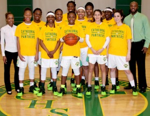 2016 Girl's Varsity Basketball Team Group at Cathedral High School Boston