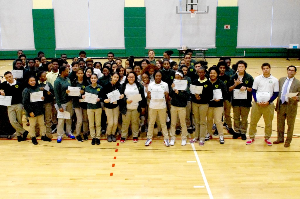House 1 students receiving academic honors for the first quarter.